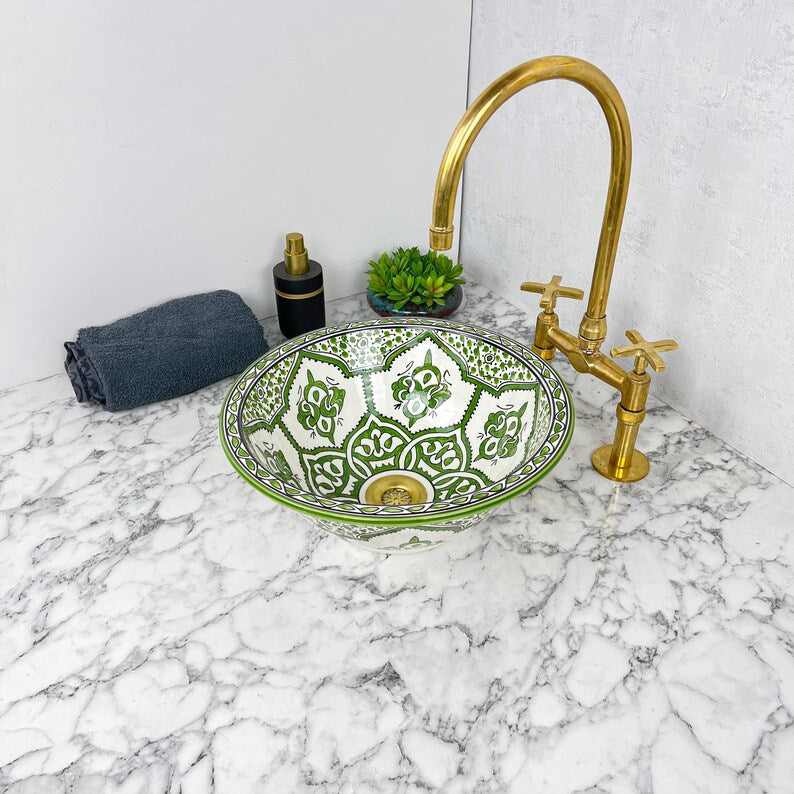 Marokkanisches Keramikwaschbecken im orientalischen Stil #173 