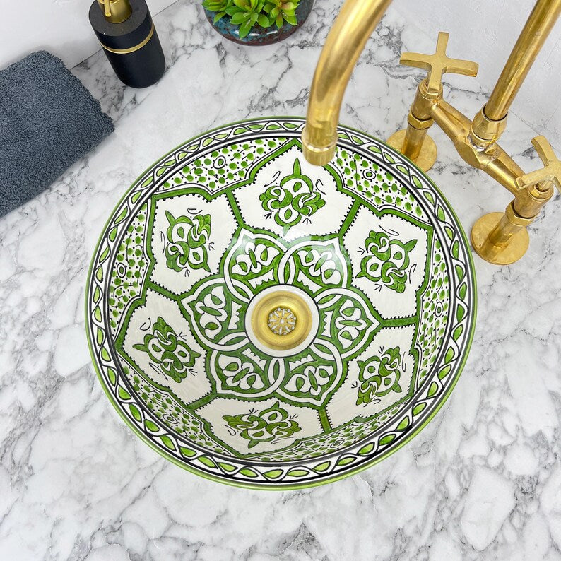 Marokkanisches Keramikwaschbecken im orientalischen Stil #173 