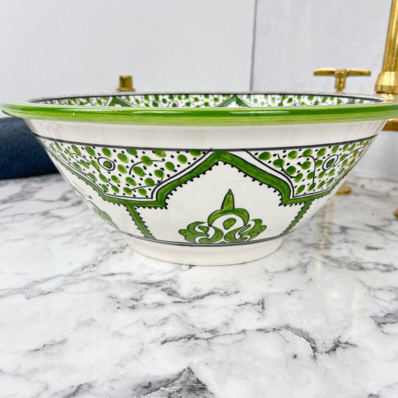 Marokkanisches Keramikwaschbecken im orientalischen Stil #173 