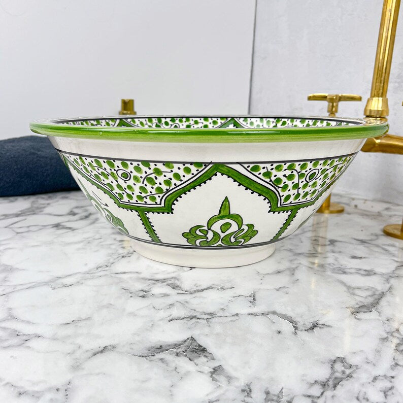 Marokkanisches Keramikwaschbecken im orientalischen Stil #173 