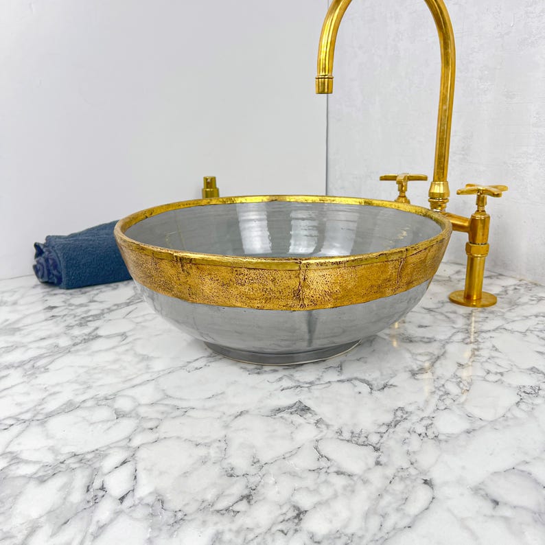 Moroccan Sink with brass rim #55B