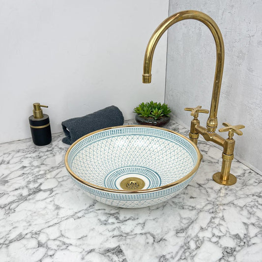 Royal Moroccan Sink - 14k golden rim #53Q