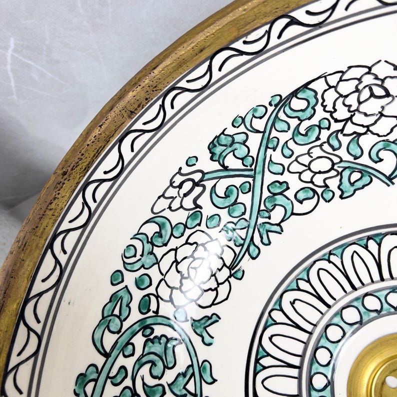 Moroccan Sink with brass rim #231
