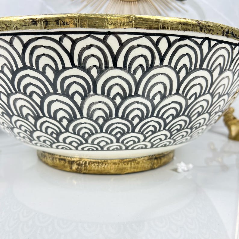 Moroccan Sink with brass rim #229