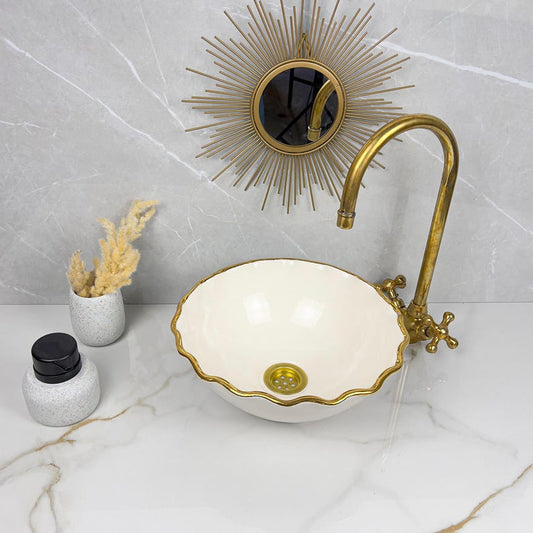 Königliches marokkanisches Becken – 14 Karat Goldrand Nr. 216