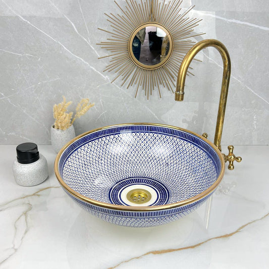 Königliches marokkanisches Becken – 14 Karat Goldrand Nr. 218