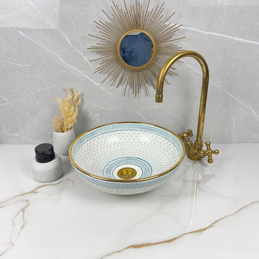 Königliches marokkanisches Becken – 14 Karat Goldrand Nr. 219