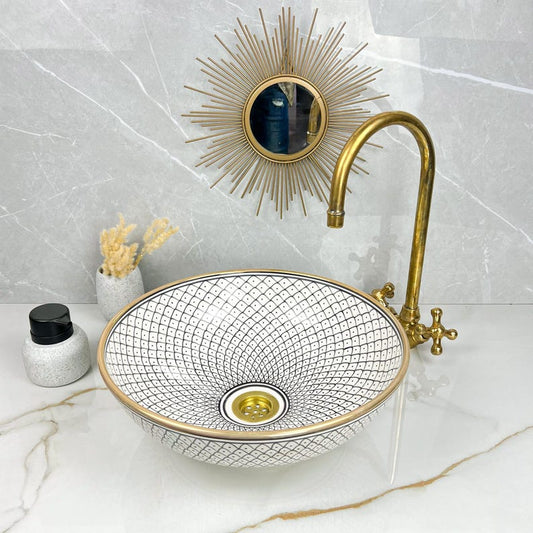 Königliches marokkanisches Becken – 14 Karat Goldrand Nr. 222