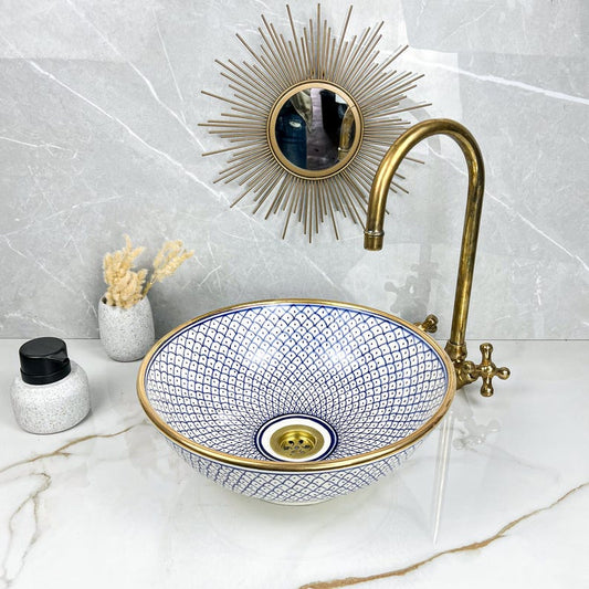 Königliches marokkanisches Becken – 14 Karat Goldrand Nr. 214