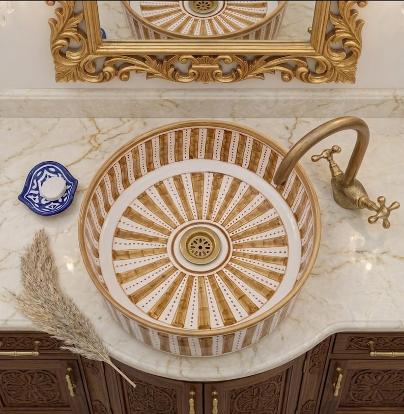 Marokkanisches Keramikwaschbecken im orientalischen Stil #341