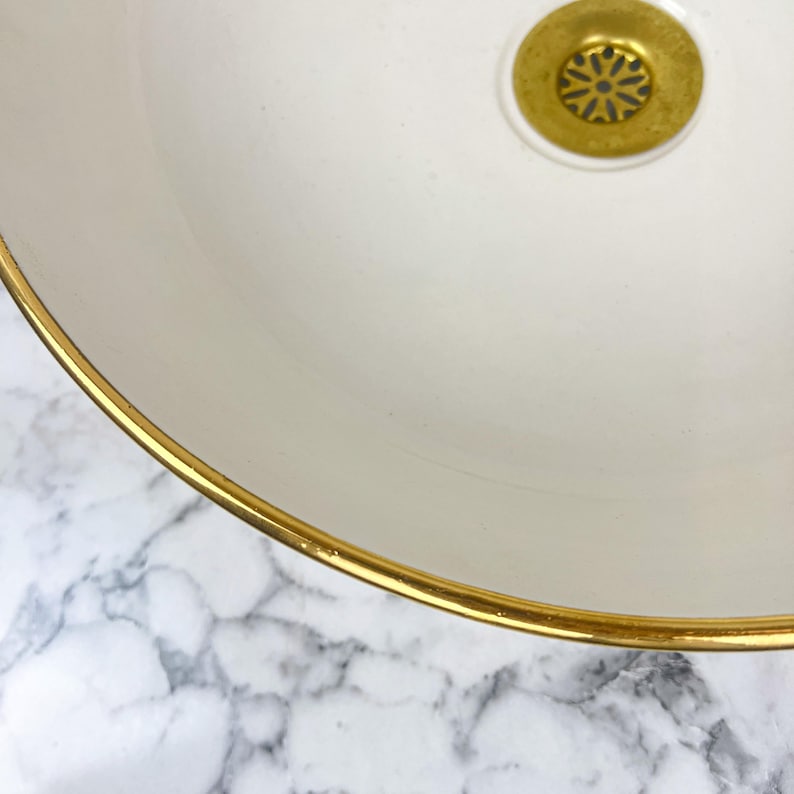 Vasque Marocaine Royale - Rebord doré 14k carats #53C