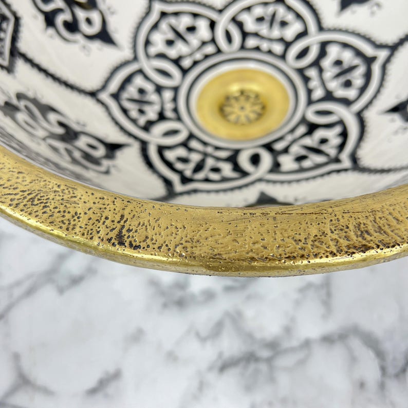 Moroccan Sink with brass rim #55F