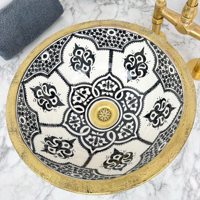 Moroccan Sink with brass rim #55F