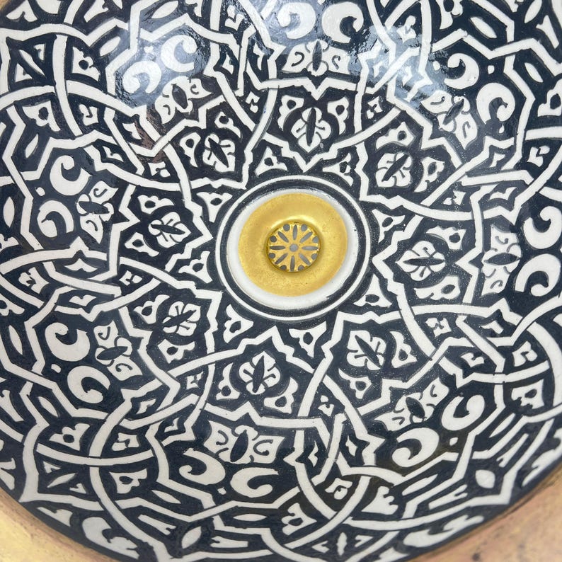Moroccan Sink with brass rim #55G