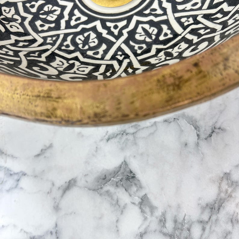 Moroccan Sink with brass rim #55G