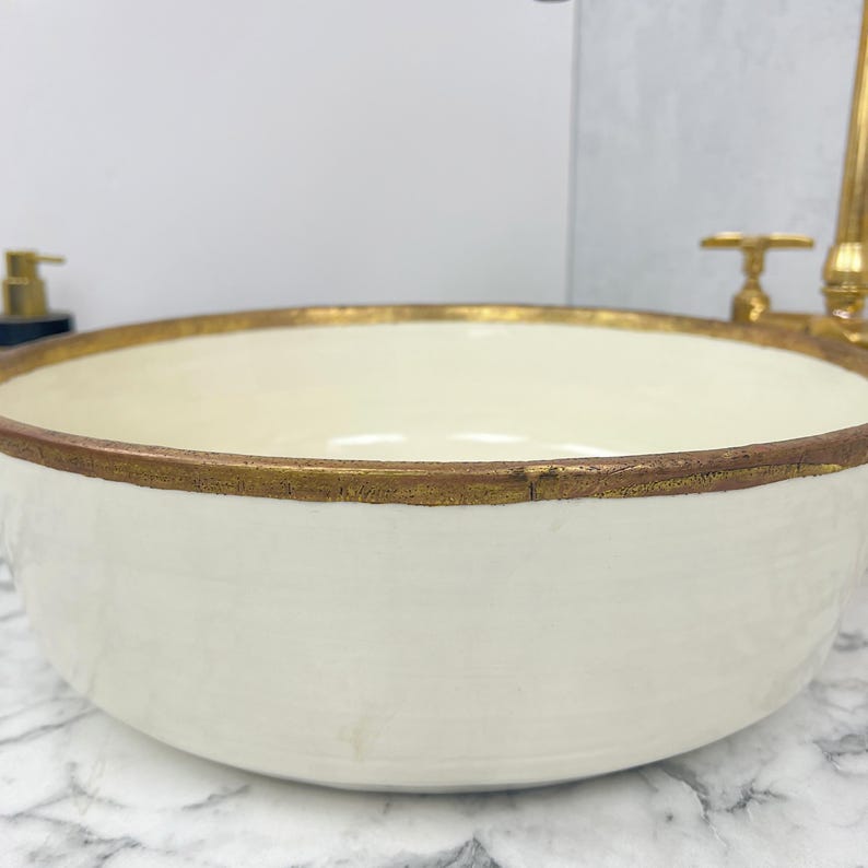 Moroccan Sink with brass rim #55H