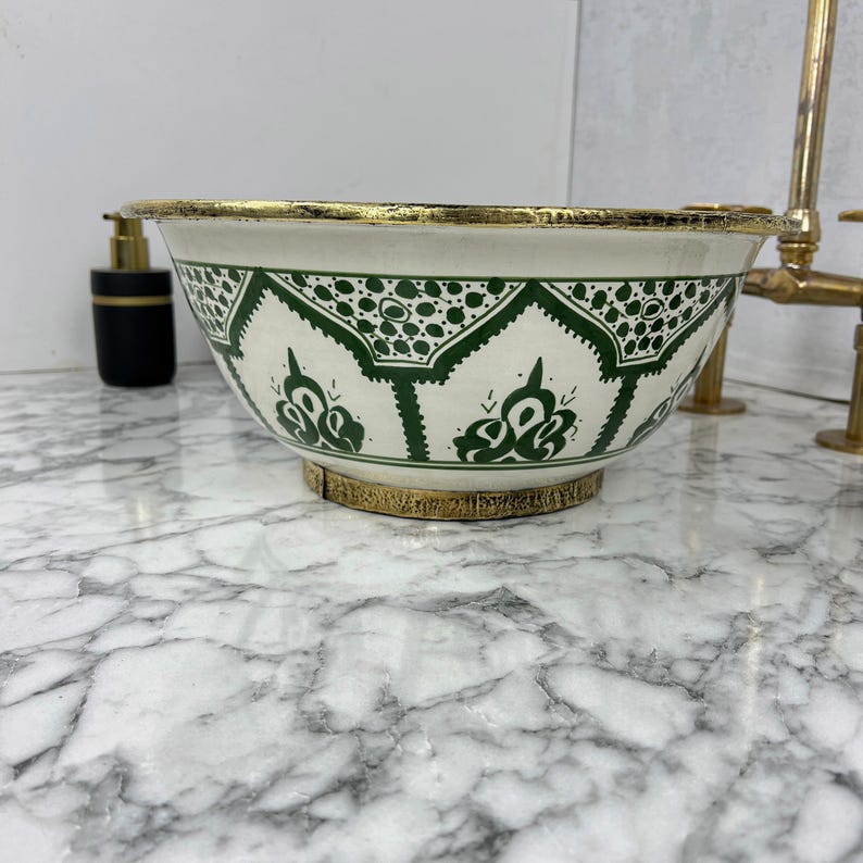 Moroccan Sink with brass rim #55J