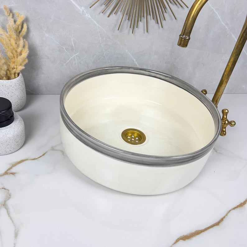 Marokkanisches Keramikwaschbecken im orientalischen Stil #241