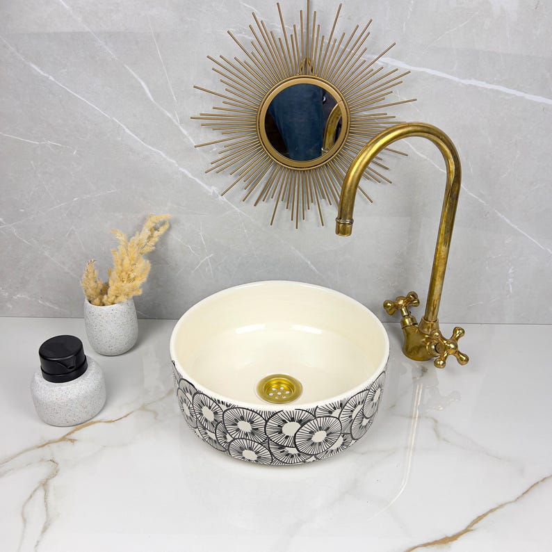 Marokkanisches Keramikwaschbecken im orientalischen Stil #276