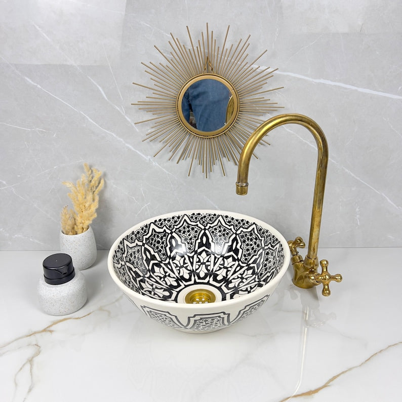 Marokkanisches Keramikwaschbecken im orientalischen Stil #284