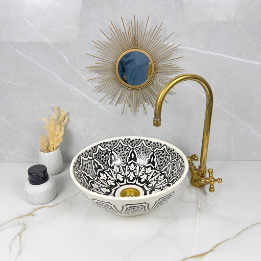 Marokkanisches Keramikwaschbecken im orientalischen Stil #284