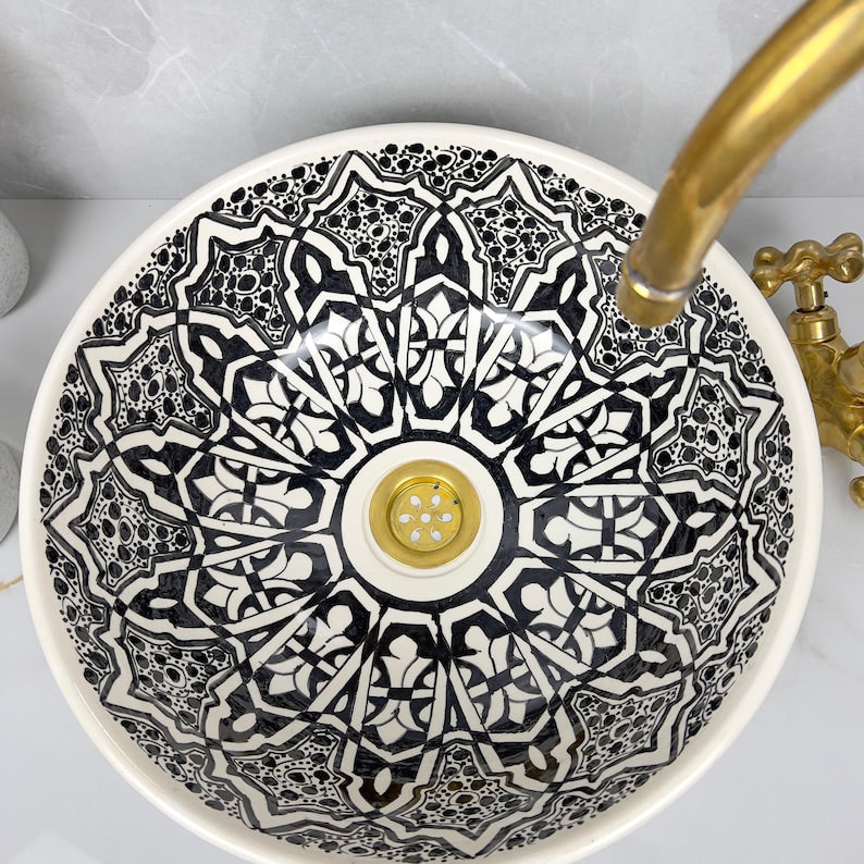 Marokkanisches Keramikwaschbecken im orientalischen Stil #284