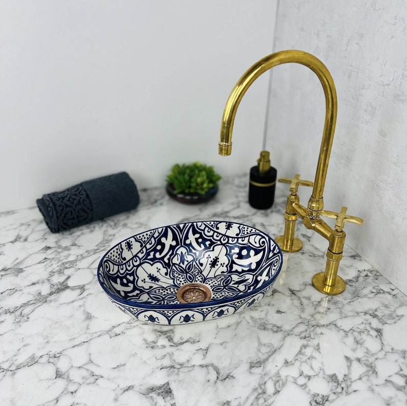 Oval Handmade Moroccan Sink #206