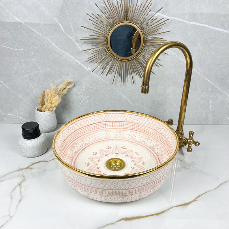 Königliches marokkanisches Becken – 14 Karat Goldrand Nr. 213 
