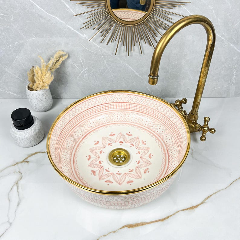 Königliches marokkanisches Becken – 14 Karat Goldrand Nr. 213 