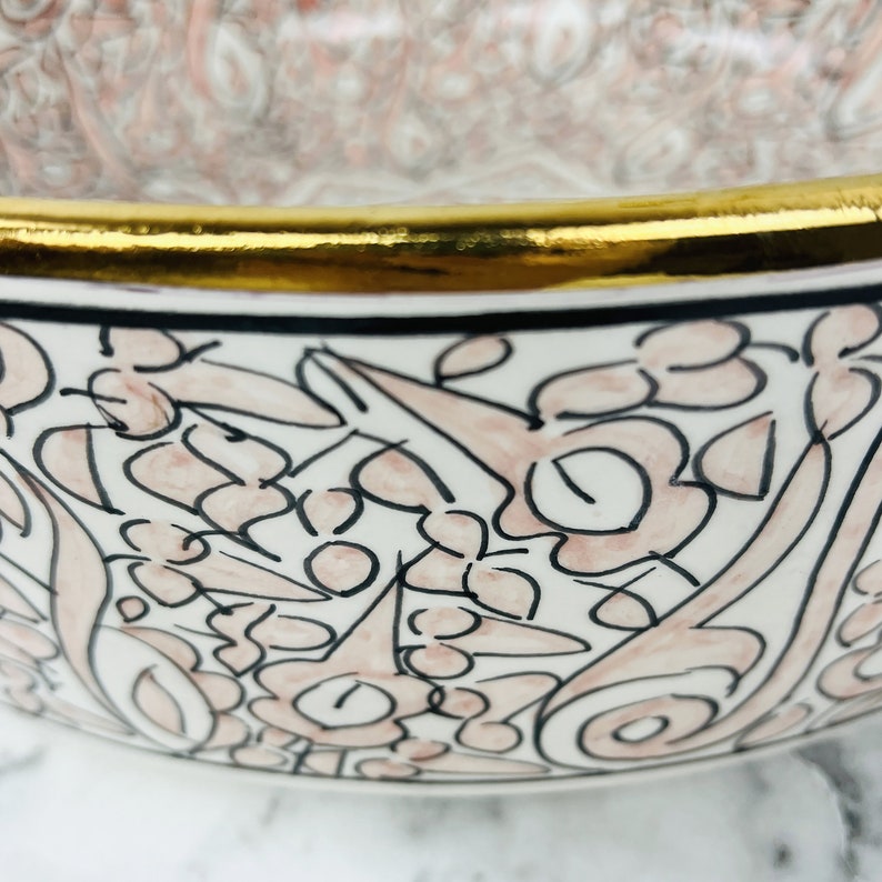 Royal Moroccan Sink - 14k golden rim #53F