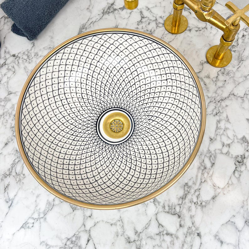 Königliches marokkanisches Becken – 14 Karat Goldrand Nr. 53D 