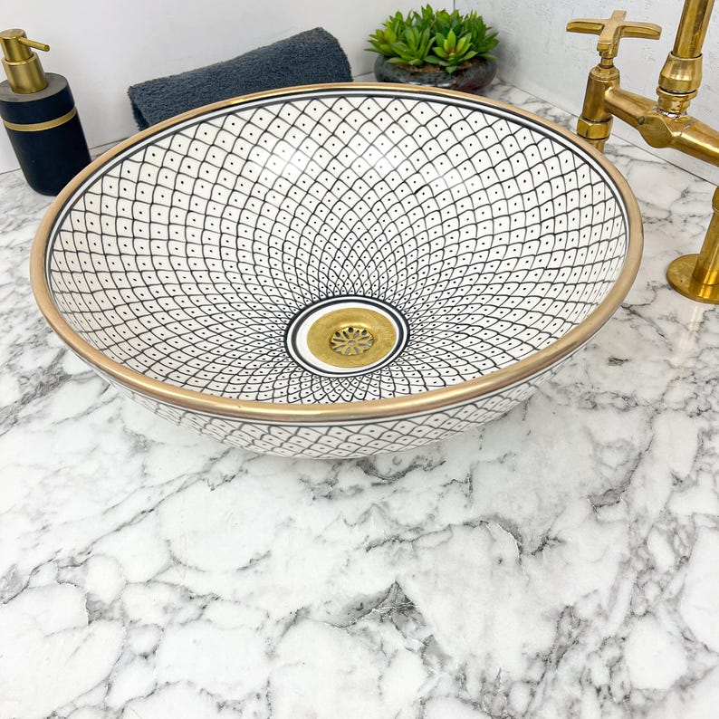 Königliches marokkanisches Becken – 14 Karat Goldrand Nr. 53D 