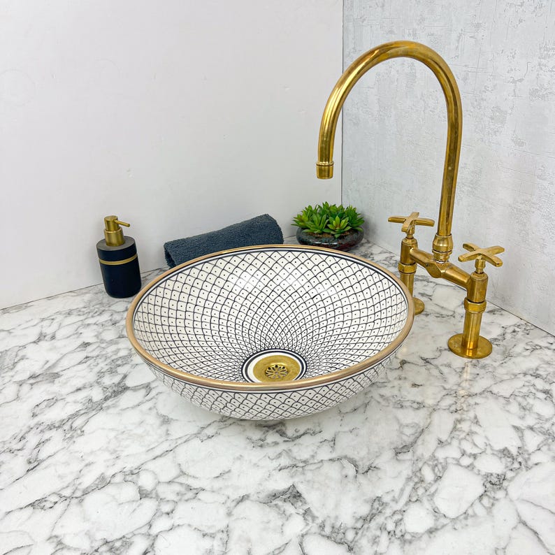 Königliches marokkanisches Becken – 14 Karat Goldrand Nr. 53D 