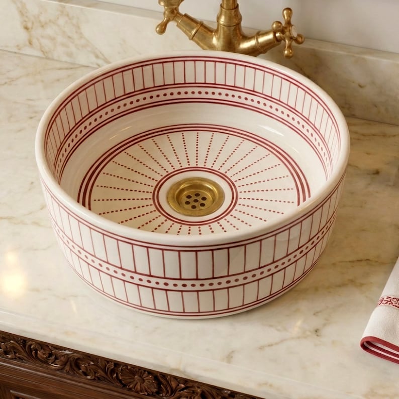 Marokkanisches Keramikwaschbecken im orientalischen Stil #338