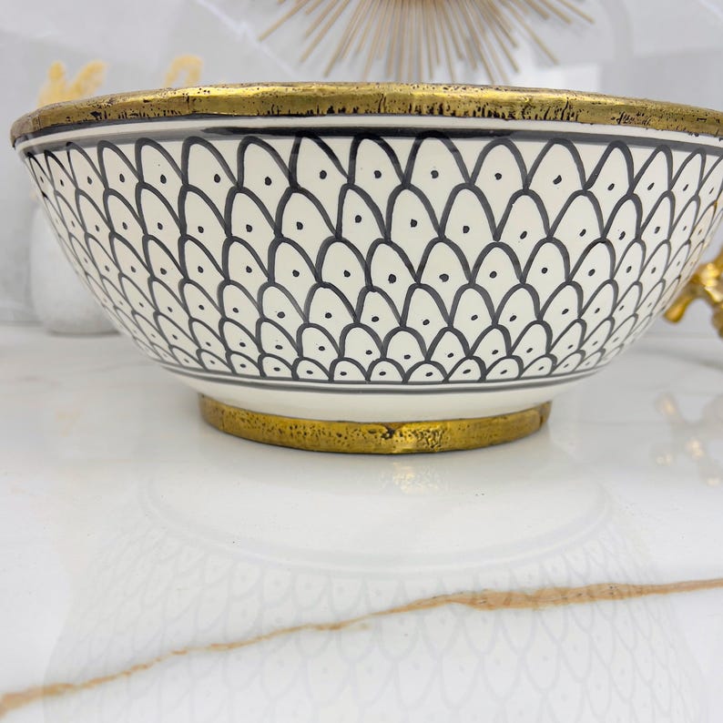 Moroccan Sink with brass rim #230