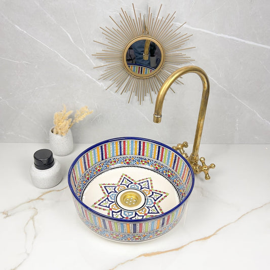 Marokkanisches Keramikwaschbecken im orientalischen Stil #249