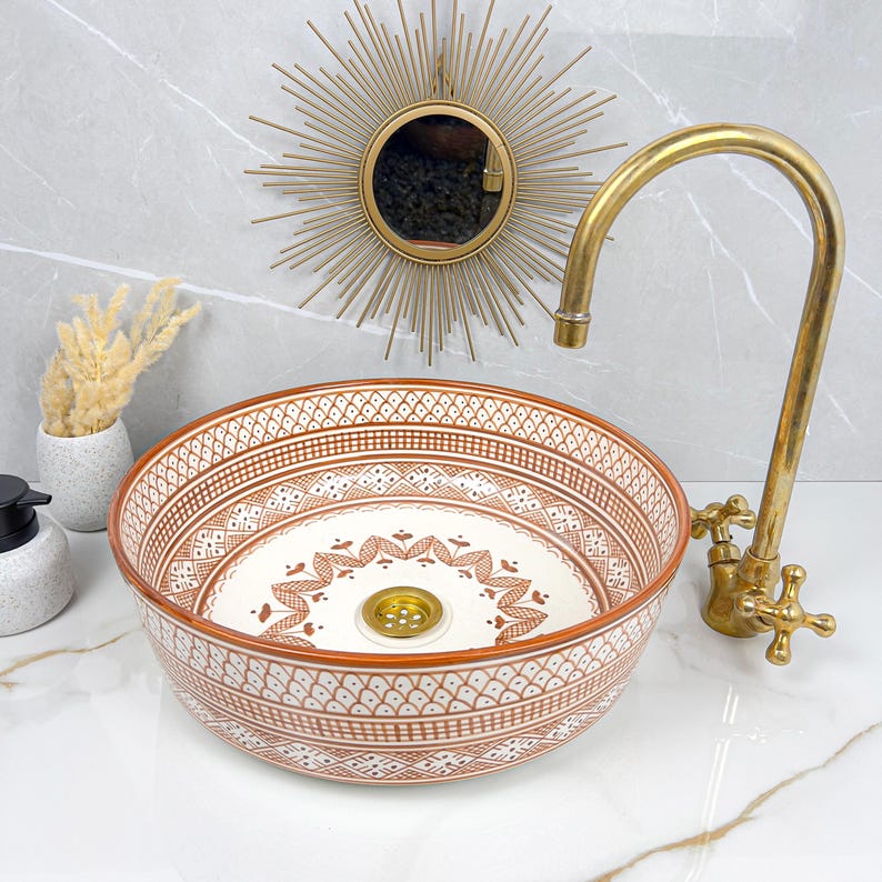 Marokkanisches Keramikwaschbecken im orientalischen Stil #233