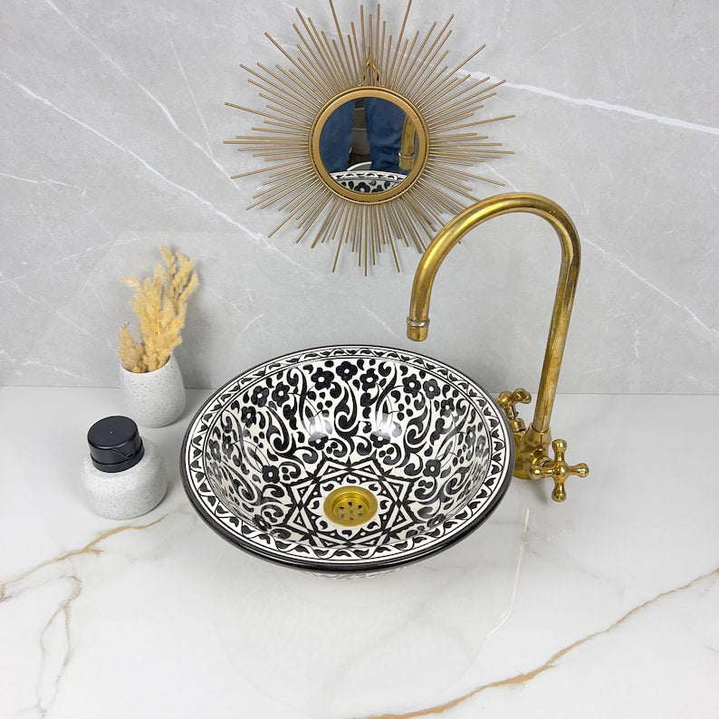 Marokkanisches Keramikwaschbecken im orientalischen Stil #286