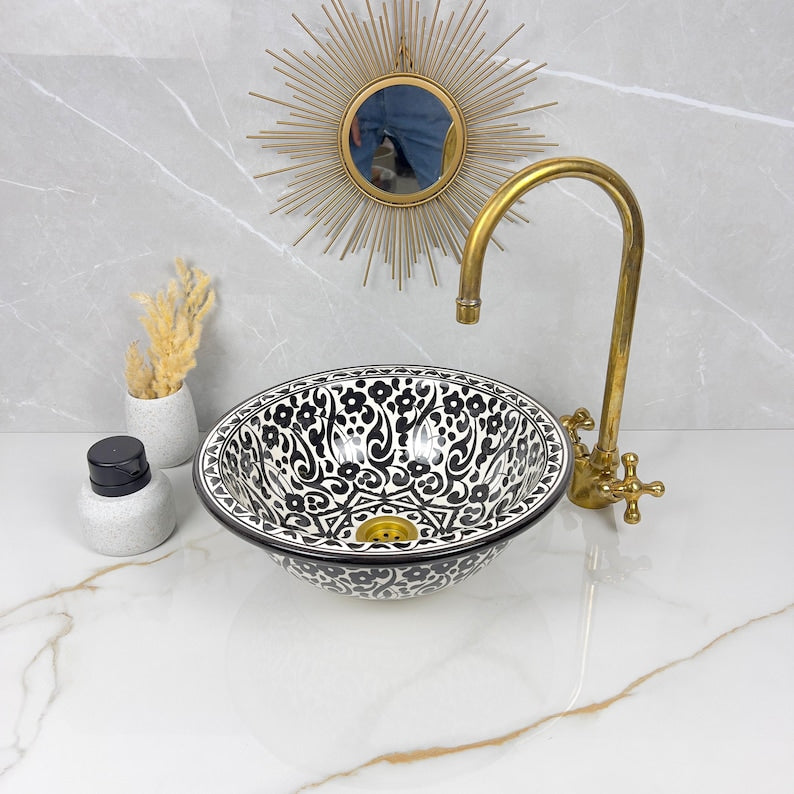 Marokkanisches Keramikwaschbecken im orientalischen Stil #286