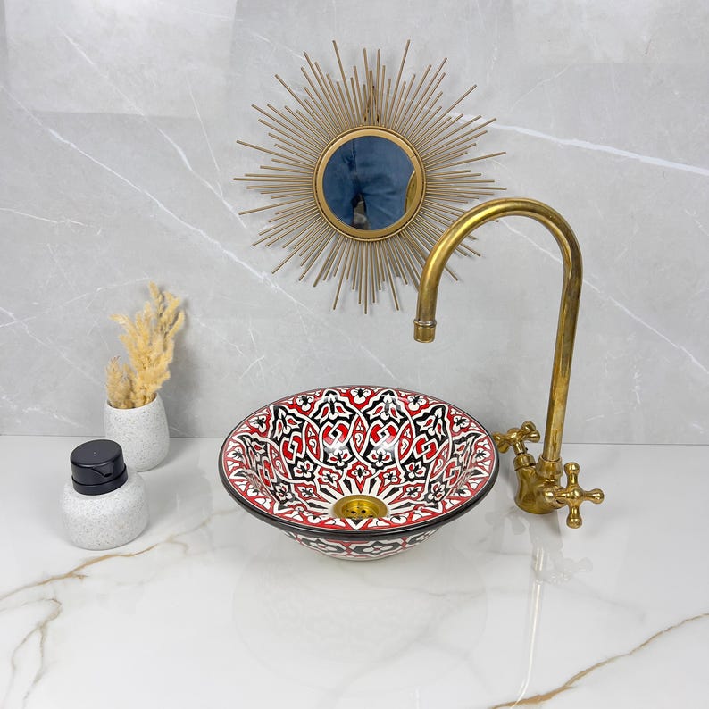 Marokkanisches Keramikwaschbecken im orientalischen Stil #281