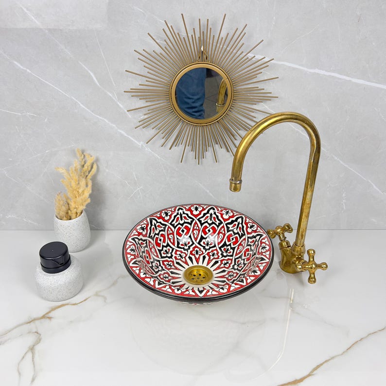 Marokkanisches Keramikwaschbecken im orientalischen Stil #281