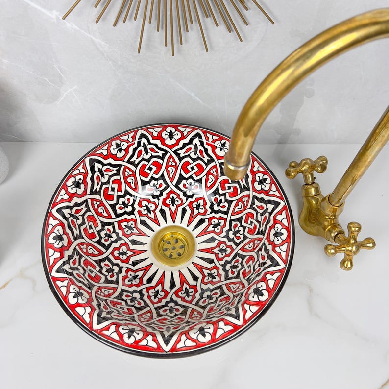 Marokkanisches Keramikwaschbecken im orientalischen Stil #281