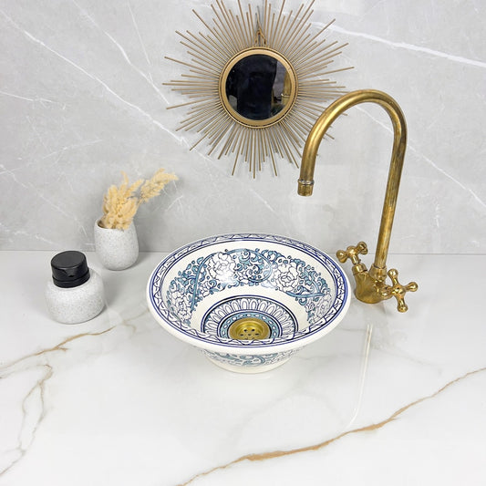 Marokkanisches Keramikwaschbecken im orientalischen Stil #255