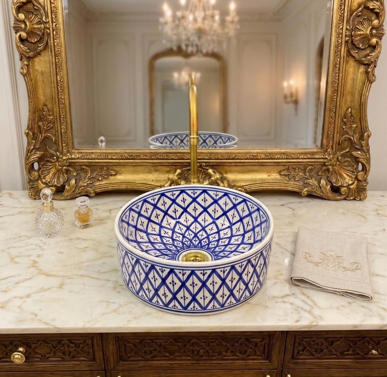 Marokkanisches Keramikwaschbecken im orientalischen Stil #346