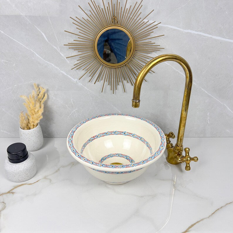 Marokkanisches Keramikwaschbecken im orientalischen Stil #279