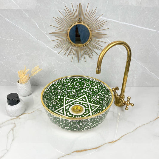 Königliches marokkanisches Becken – 14 Karat Goldrand Nr. 224