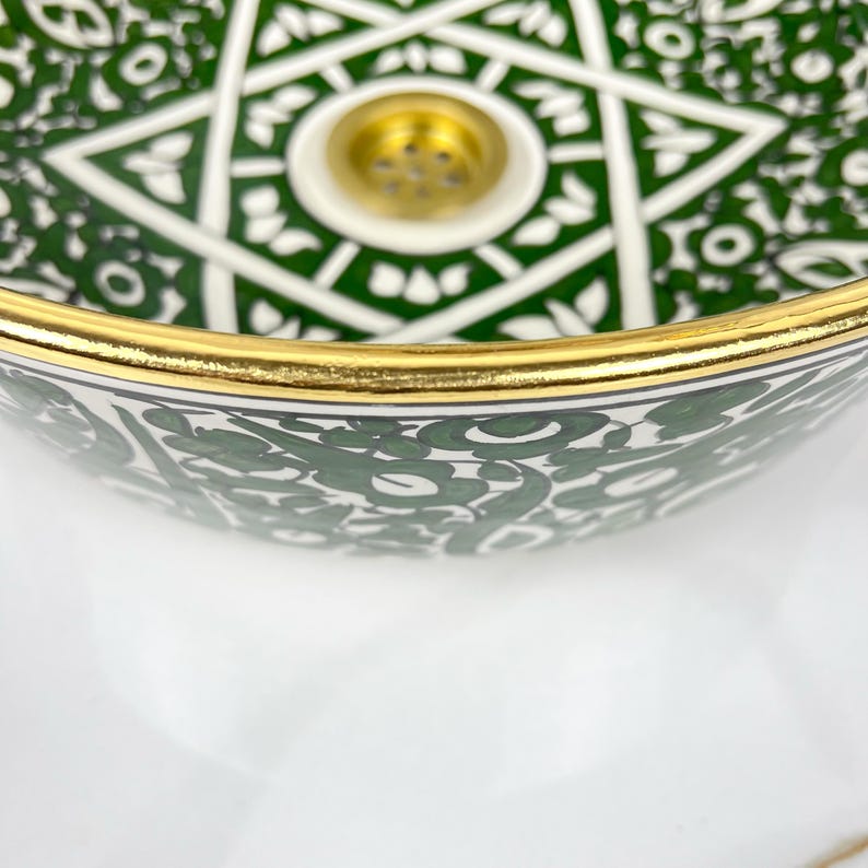 Königliches marokkanisches Becken – 14 Karat Goldrand Nr. 224