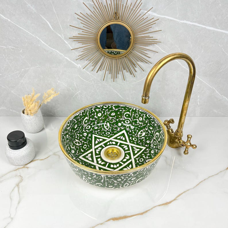 Königliches marokkanisches Becken – 14 Karat Goldrand Nr. 224