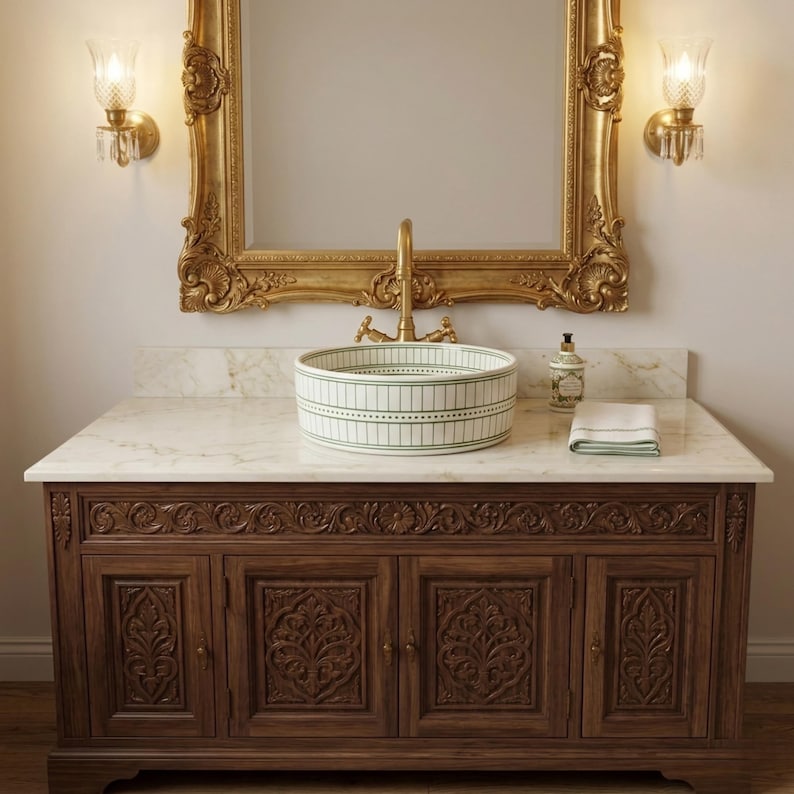 Marokkanisches Keramikwaschbecken im orientalischen Stil #347