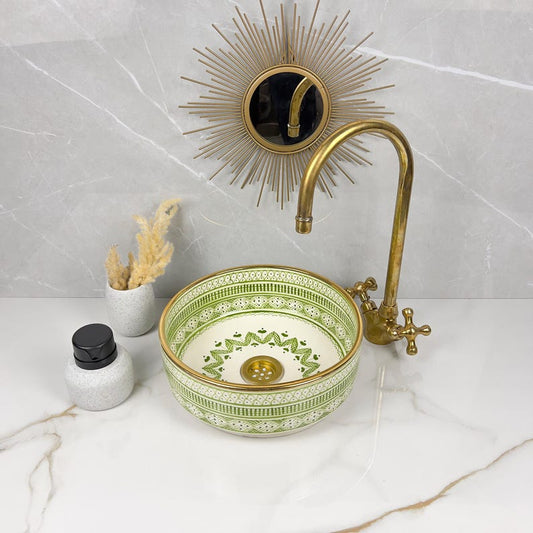 Königliches marokkanisches Becken – 14 Karat Goldrand Nr. 223